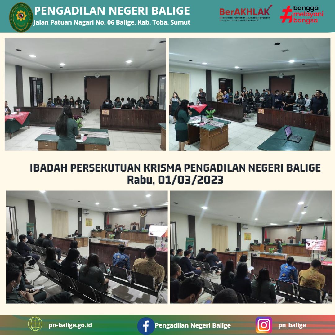 IBADAH PERSEKUTUAN KRISMA PENGADILAN NEGERI BALIGE